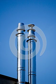 Flue gas chimneys made of stainless steel.