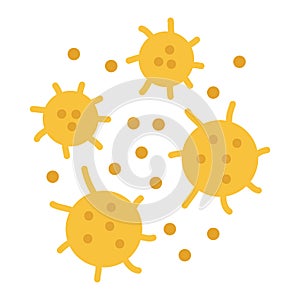 Flue icon virus with modern flat style icon color or colorful
