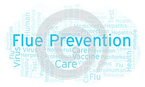 Flue Prevention word cloud, made with text only.