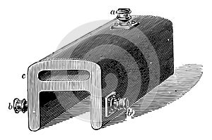 Flue and Terminal End Saddle Boiler vintage illustration