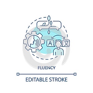 Fluency, language proficiency soft blue concept icon photo