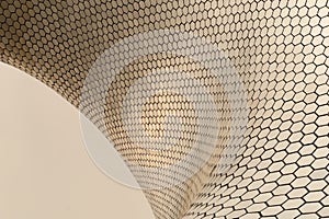 The fluent shape of the famous Soumaya Museum building in Mexico City