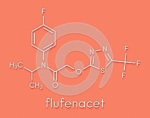 Flufenacet herbicide molecule. Skeletal formula