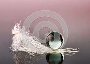 Fluff and glass bead