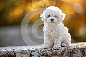 Fluffy Adorable bichon dog. Generate Ai