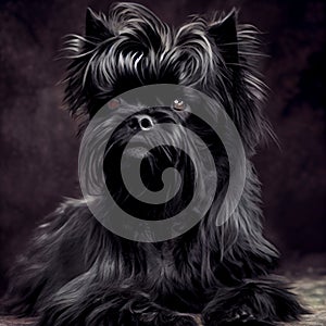 fluffy affenpinscher dog isolated on background