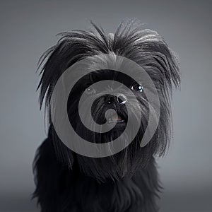 fluffy affenpinscher dog isolated on background