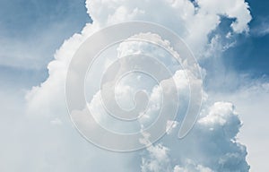 Fluffy big beautiful cloud with bright sky for texture background