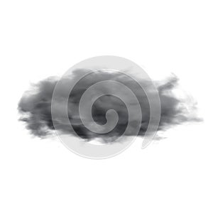 Fluffy Black Cloud. 3D Render. Isolated On White Background.