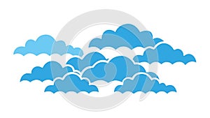 Fluffy Blue Clouds Pattern Vector Background, vector design Generative AI