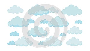 Fluffy Blue Clouds Sky Pattern Texture, vector design Generative AI