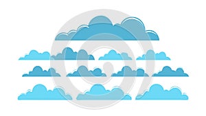 Fluffy Blue Clouds Sky Pattern Vector Background, vector design Generative AI