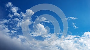 Fluffy cirrus clouds in the sky, background