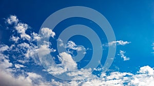 Fluffy cirrus clouds in the sky, background