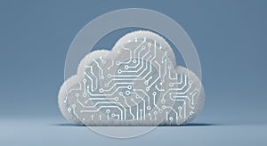 Fluffy Cloud Computing: Circuit Board Design on Soft, White Cloud Shape