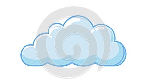 Fluffy Cloud Illustration, Weather or Cloud Computing Icon, vector design Generative AI