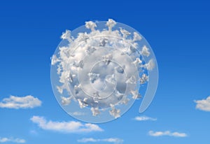 Fluffy cloud with the shape of Coronavirus Covid19 photo