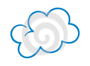 Fluffy cloud sketch hand-drawn scribble