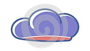 Fluffy Cloud Weather Sky Data Storage Vector, vector design Generative AI