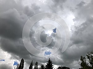 Fluffy Clouds Before a Prairie Rainstorm