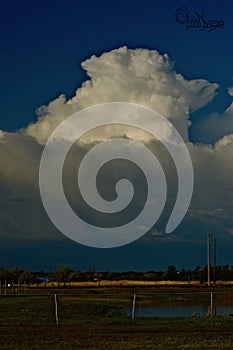 Fluffy Clouds and Sky