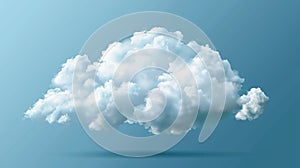 Fluffy cumulus cloud, realistic modern illustration of a weather meteo icon. Modern illustration of a realistic weather photo