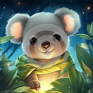 fluffy cute koala with big cute eyes 1