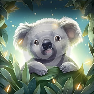 fluffy cute koala with big cute eyes 3