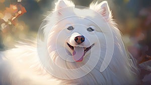 fluffy cute white dog