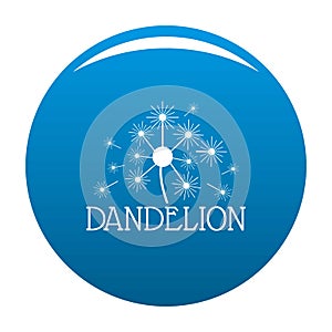 Fluffy dandelion logo icon blue