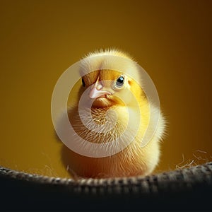 Fluffy innocence Poultry chick, a symbol of adorable newborn life