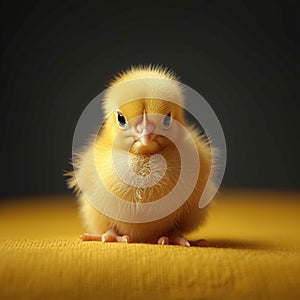 Fluffy innocence Poultry chick, a symbol of adorable newborn life