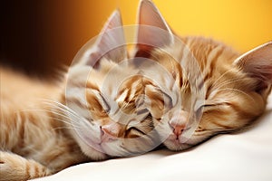 Fluffy Kitten Duo in Serene Slumber