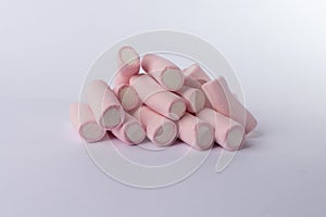 Fluffy Marshmallow Pile on White Horizontal Image