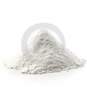 White Powder Pile, Fine Texture, Isolated on White Background photo