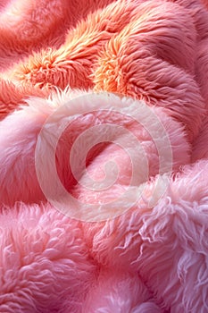 fluffy pink fur blanket with pink and peach fuzz color