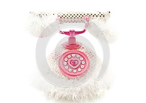 Fluffy pink phone