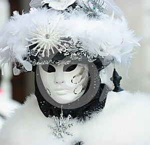 Fluffy Venetian mask