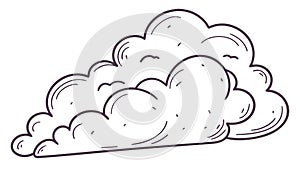 Fluffy White Cloud in a Clear Sky, Simple Weather Element, vector design Generative AI