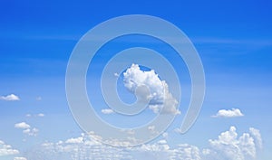 fluffy white clouds with background clear blue sky
