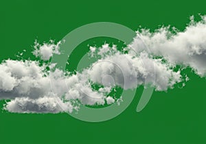 Fluffy white clouds with soft edges and varying densities are arranged against a solid