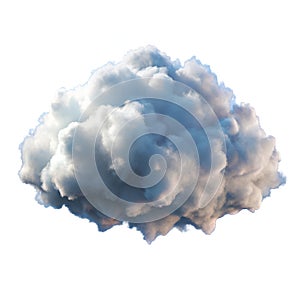 Fluffy White Cumulus Cloud 3 D Render Isolated on White