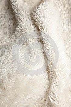 Fluffy White Fake Fur Fabric