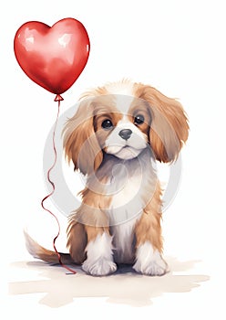 Fluffy Wishes: A Heartfelt Birthday Greeting with a Puppy, Red B