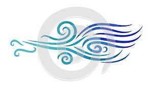 Fluid Abstract Aqua Wave Wind Pattern Vector, vector design Generative AI