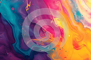 Fluid abstract art, simulating marble textures in a rainbow of colors,Marbled Rainbow,Fluid Abstract Art for Website Headers. photo