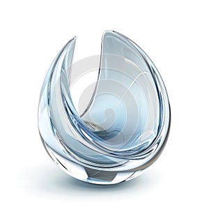 fluid abstract glass sculpture in tranquil tones