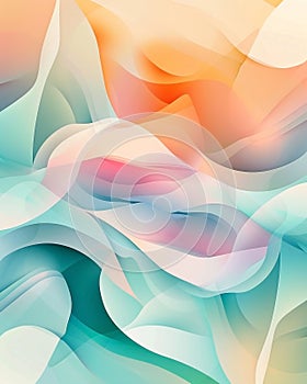 Fluid Abstract: Harmonious blend of pastel colors creating a dynamic visual flow