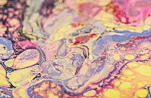 Fluid abstract- liquid art illustration. Acrylic- paint on canvas