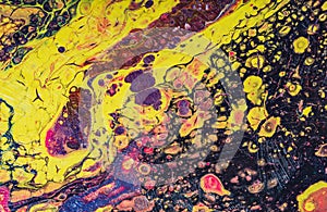 Fluid abstract- liquid art illustration. Acrylic- paint on canvas